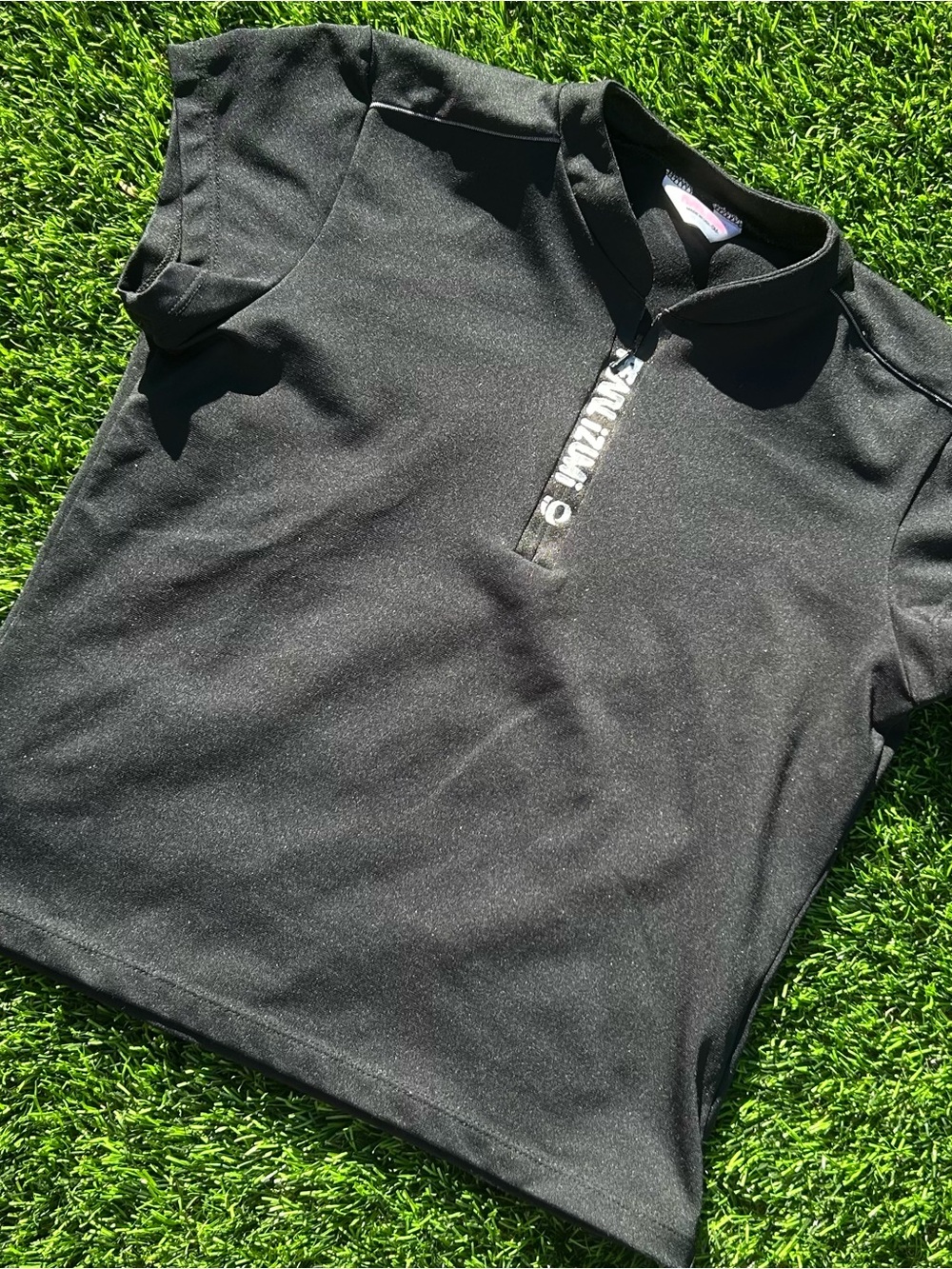 Pearl Izumi Black Short Sleeve Polo with Zip Placket